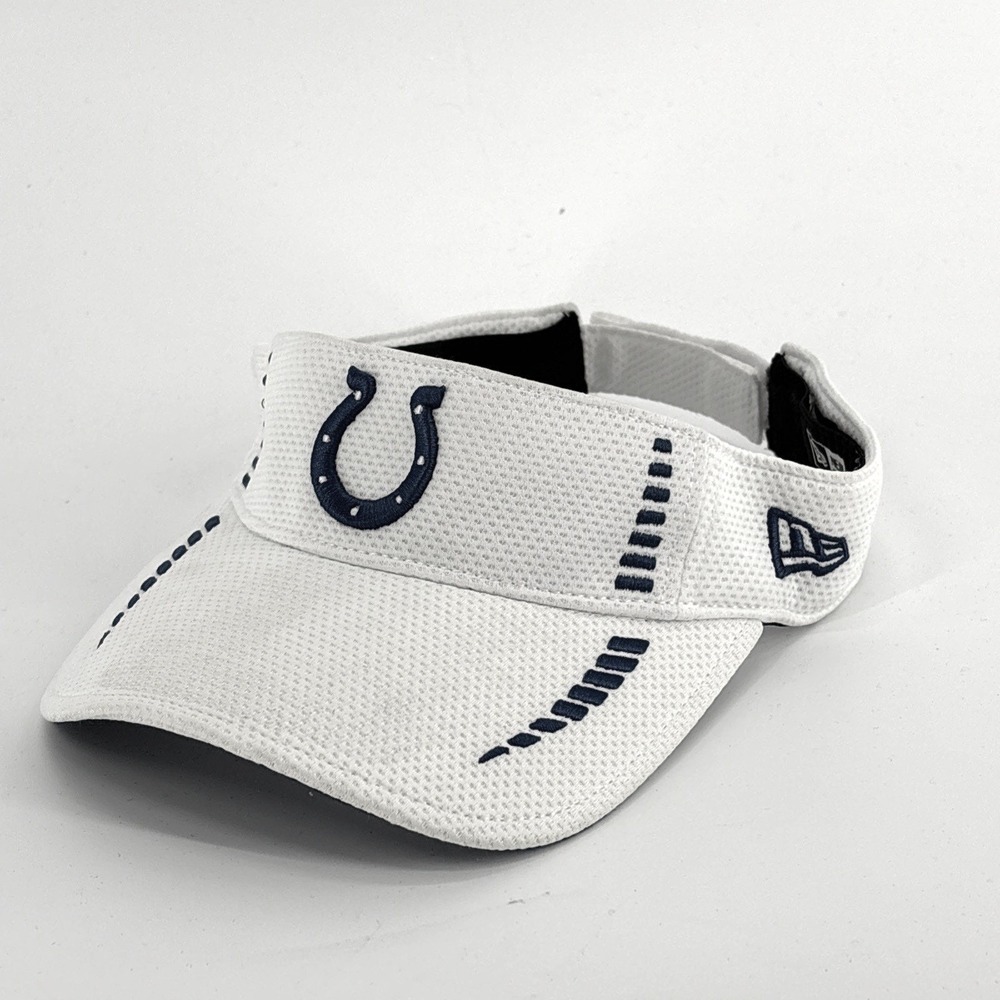 Indianapolis Colts Sun Visor NFL New Era White Blue Embroidered Adjustable